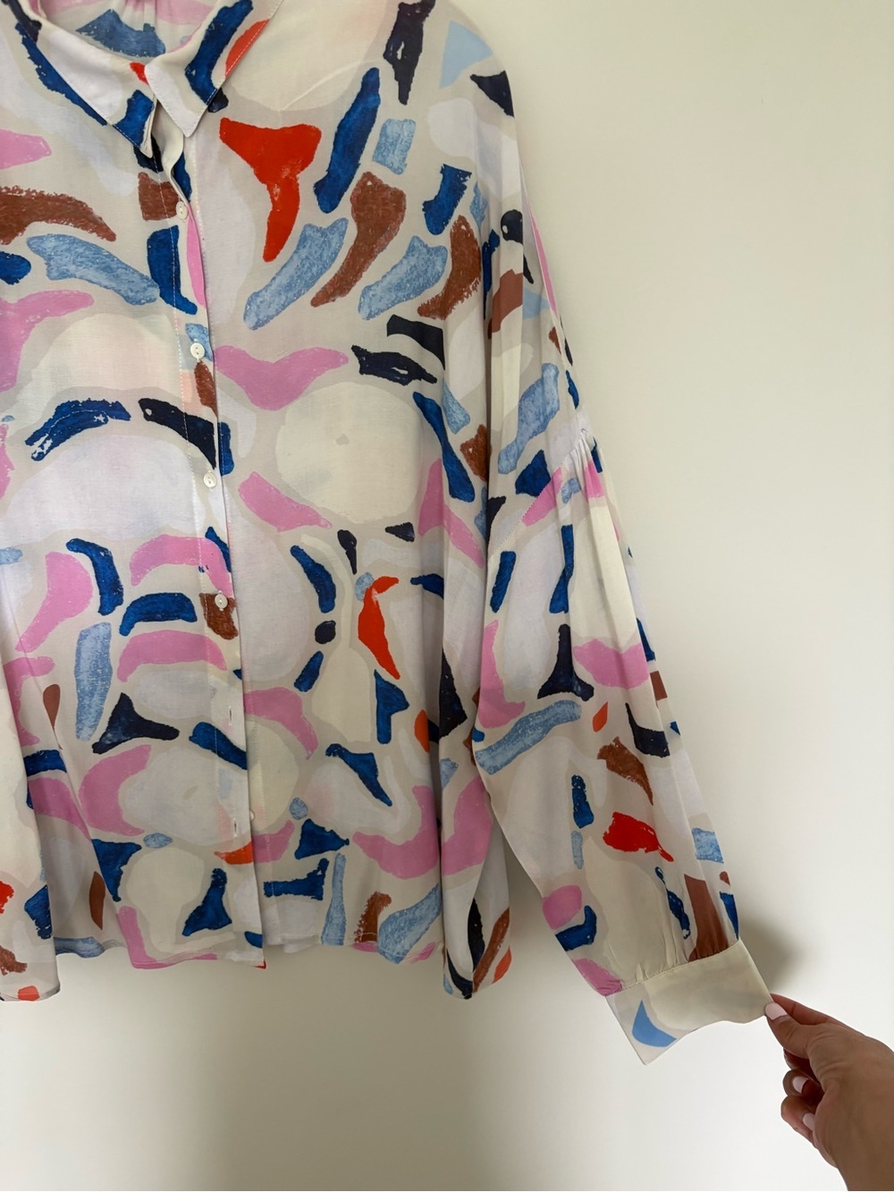 See U Soon Abstract Print Button-Up Blouse - Multi - Picture 4 of 6